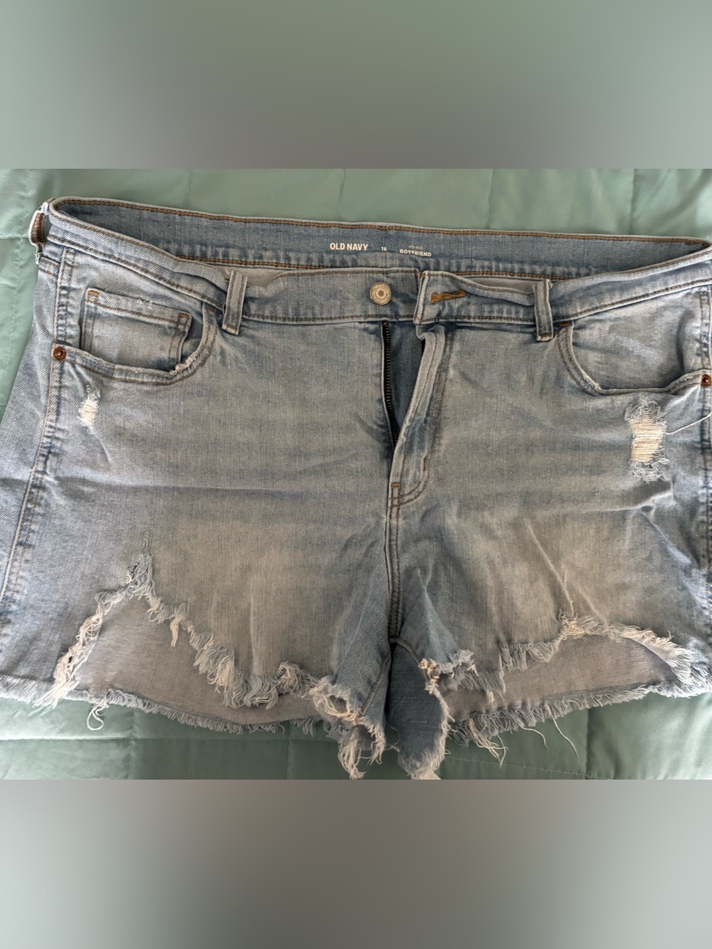 Old Navy Light Blue Distressed Denim Jean Shorts